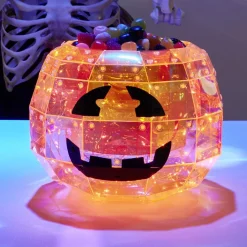 Saladier bol à bonbons citrouille LED Halloween Ø22,5xH18cm