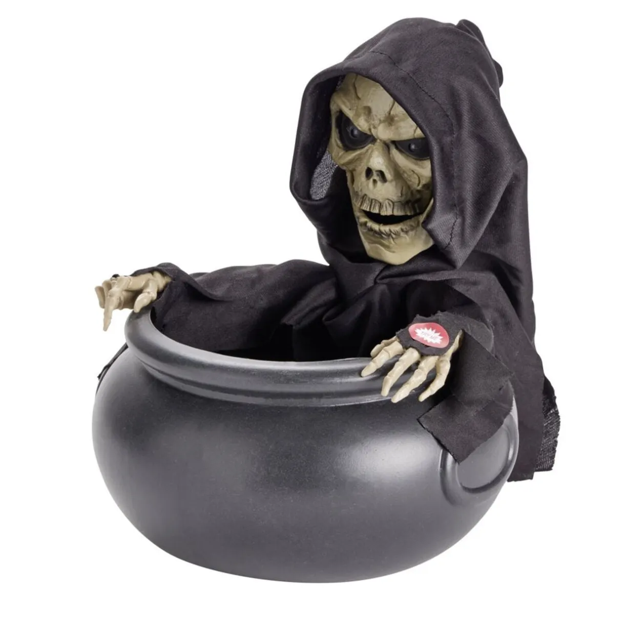 Saladier à bonbons Halloween chaudron plastique squelette animé sonore Ø21xH25cm < Gifi Best