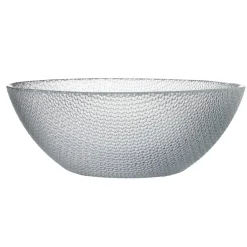 Saladier en verre design relief transparent x2