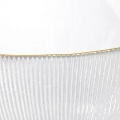 Saladier en verre strié avec paillettes dorées Ø23xH12cm