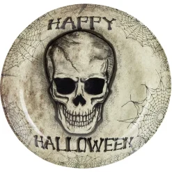 Saladier Happy Halloween tête de mort et toiles d'araignées