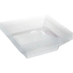 Saladier plastique carré transparent 22x22xH6,2 cm x12 < Gifi Discount