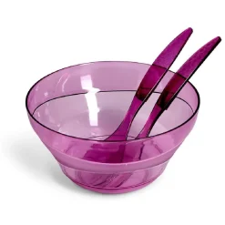 Saladier plastique Ø25cm avec couverts à salade - 3 modèles < Gifi Discount
