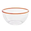 Saladier plastique transparent bordure couleur Ø28,5xH14,5cm (3 modèles) < Gifi