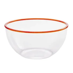 Saladier plastique transparent bordure couleur Ø28,5xH14,5cm (3 modèles) < Gifi