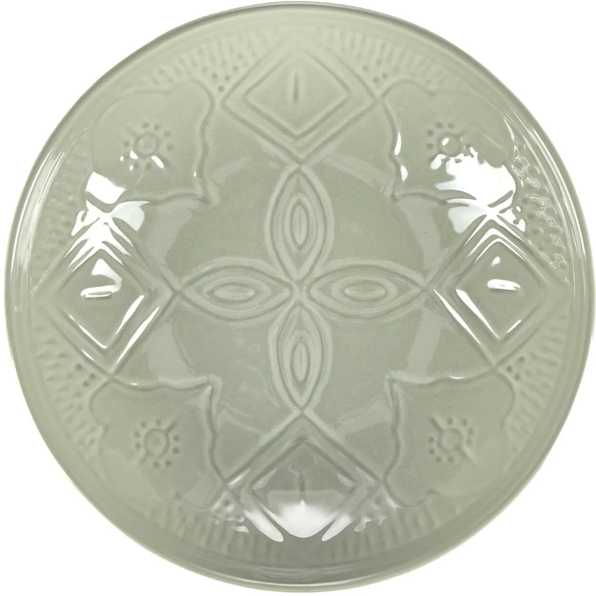 Saladier rond faïence unie verte avec motif en relief Ø26xH6,5cm < Gifi Sale