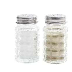 Salière et poivrière de table en verre et inox 50ml < Gifi Outlet