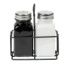 Salière et poivrière en verre et fer 9,5x5xH12cm < Gifi Clearance