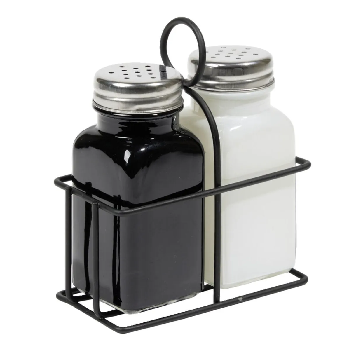 Salière et poivrière en verre et fer 9,5x5xH12cm < Gifi Clearance