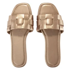 Sandales femme carrées simili rose gold 37/38