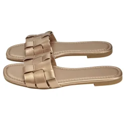 Sandales femme carrées simili rose gold 37/38
