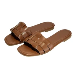 Sandales femme carrées simili marron 39/40