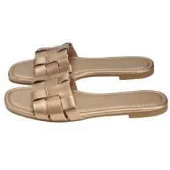 Sandales femme carrées simili rose gold 39/40