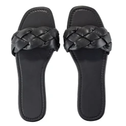Sandales femme tressées simili noir 37/38