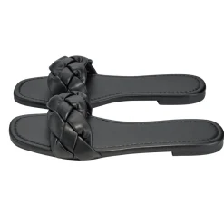 Sandales femme tressées simili noir 37/38
