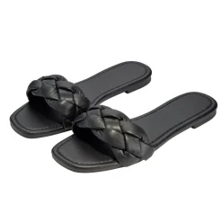 Sandales femme tressées simili noir 37/38