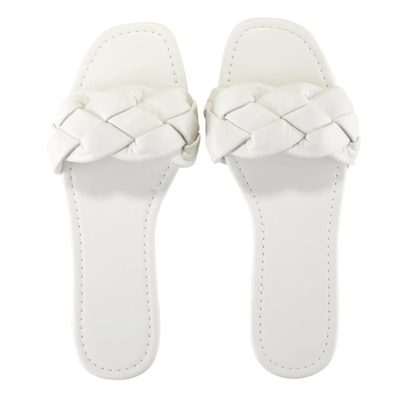 Sandales femme tressées simili blanc 37/38