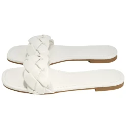 Sandales femme tressées simili blanc 37/38