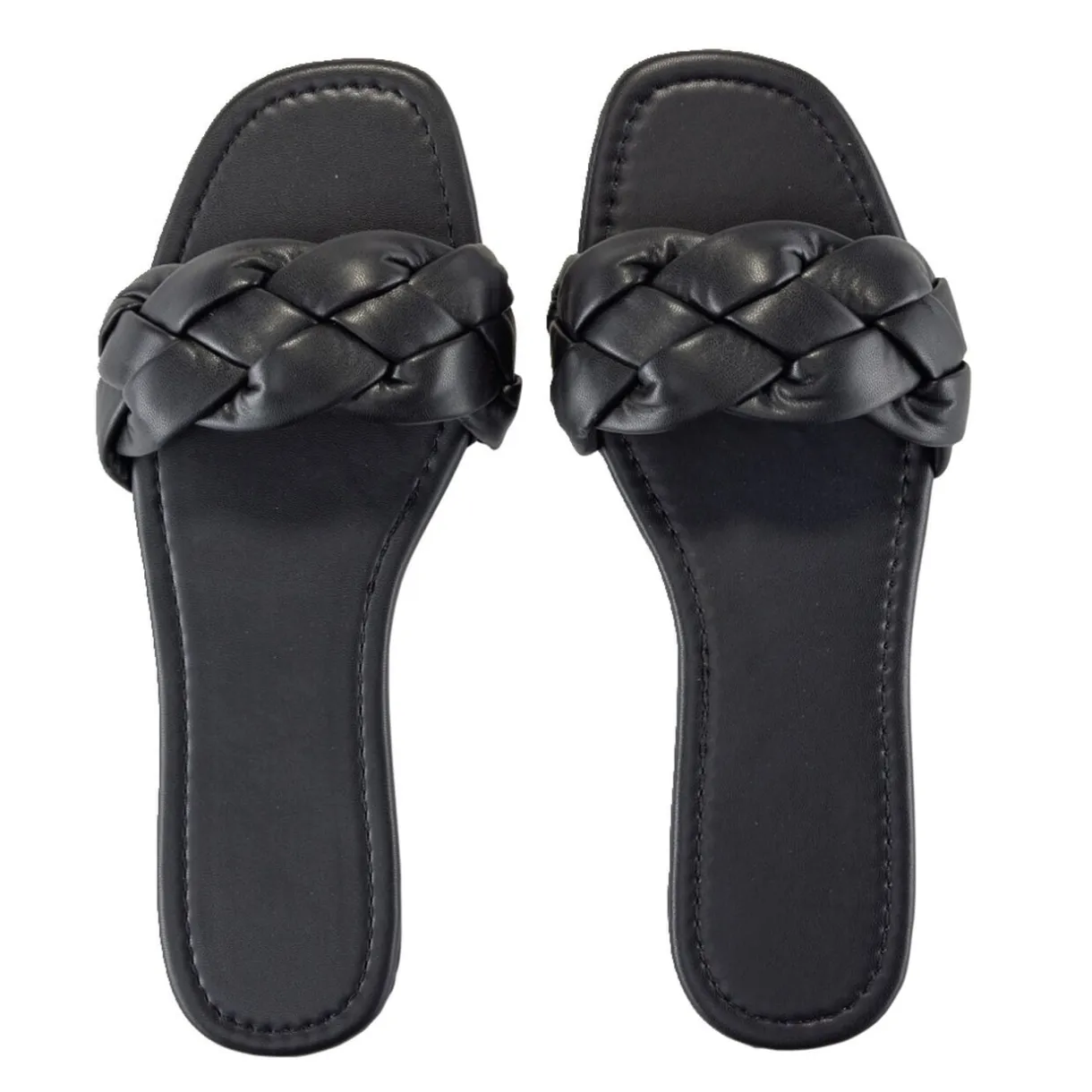 Sandales femme tressées simili noir 39/40 < Gifi Sale