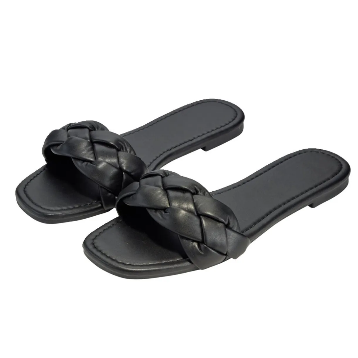 Sandales femme tressées simili noir 39/40 < Gifi Sale