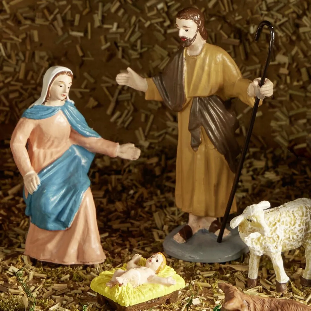 Santons figurines de crèche de Noël scène de Nativité H16cm 3 pièces < Gifi Hot