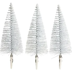 Sapin à clipser argenté ou bleu Ø5xH14cm x3