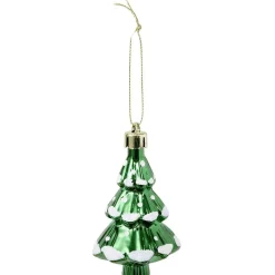 Sapin déco à suspendre vert brillant et blanc neige Ø5xH8cm < Gifi Clearance