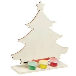 Sapin à decorer en bois avec peinture