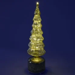 Sapin de Noël animé à poser LED en verre Ø9xH36cm