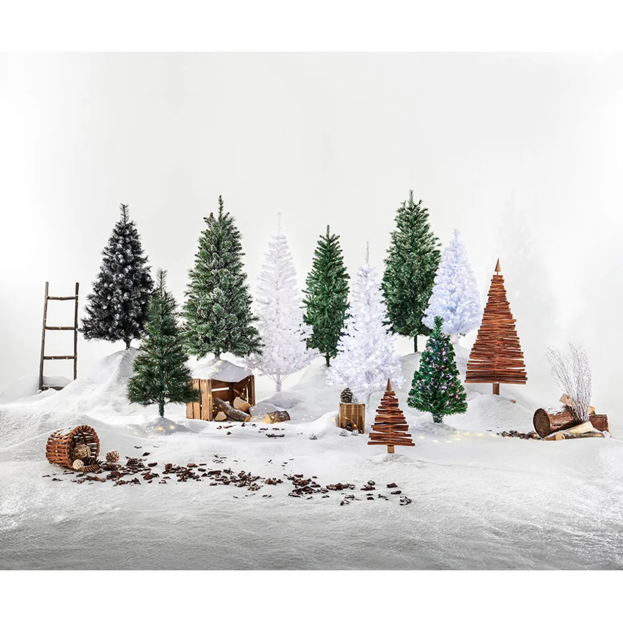 Sapin de Noël artificiel H180cm 370 branches blanc < Gifi