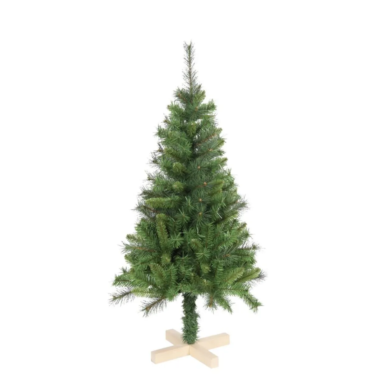 Sapin de Noël artificiel pied bois H120 cm 228 branches vert < Gifi Clearance