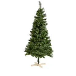 Sapin de Noël artificiel pied en bois H180 cm 474 branches vert < Gifi Online