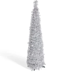 Sapin de Noël artificiel POP UP argenté Ø30xH120cm < Gifi Discount