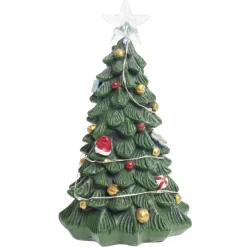 Sapin de Noël décoratif lumineux en polyrésine Ø8xH13cm
