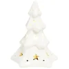 Sapin de Noël lumineux et musical 1LED céramique blanc H16cm