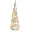 Sapin de Noël lumineux rotin effet givre 10LED blanc chaud Ø13xH30cm < Gifi Discount