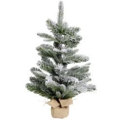 Sapin effet neige H60cm base en jute < Gifi