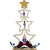 Sapin à poser en bois décor étoile, casse noisette et matriochka H26 cm < Gifi Online