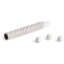 Sarbacane rayée rose et blanche x 4 et ses 60 boules blanches
