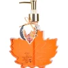 Savon liquide mains Halloween 500ml feuille érable pompe plastique orange H16cm