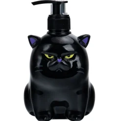 Savon liquide mains Halloween 310ml chat grincheux pompe plastique noir H13cm < Gifi Outlet