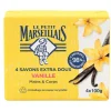 Savon solide Le Petit Marseillais mains et corps vanille 4x100gr