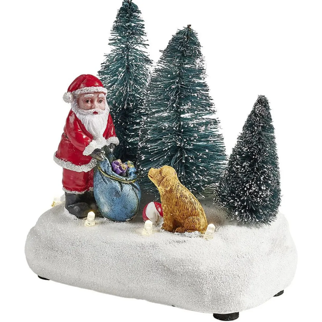 Scénette lumineuse Père-Noël avec cadeaux Village de Noël < Gifi Discount