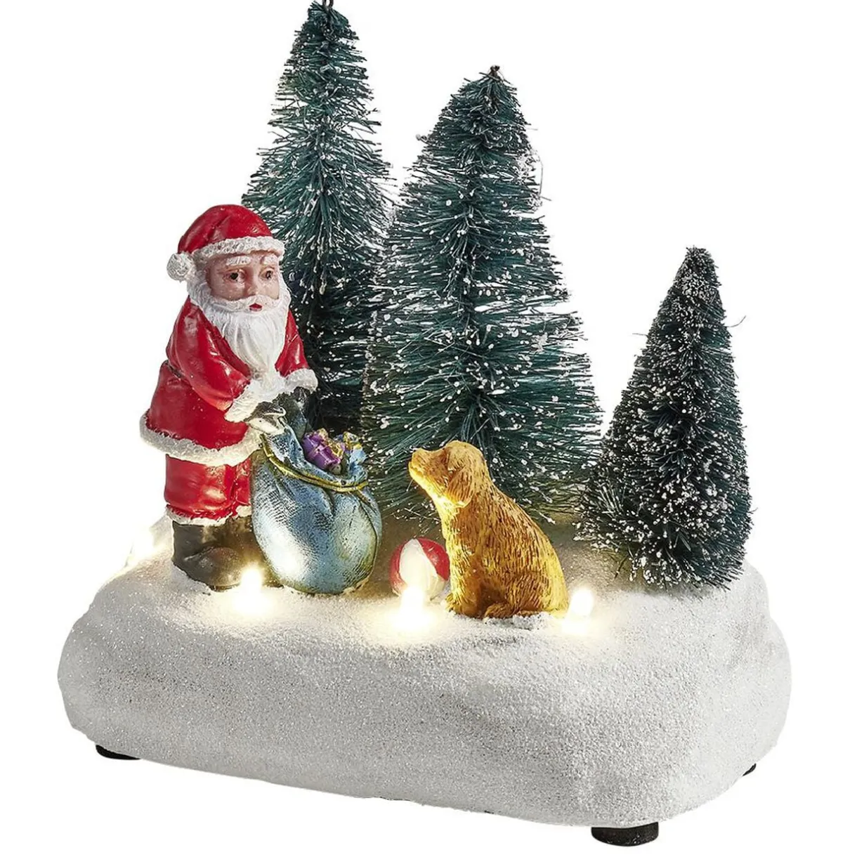 Scénette lumineuse Père-Noël avec cadeaux Village de Noël < Gifi Discount