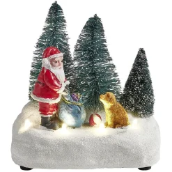 Scénette lumineuse Père-Noël avec cadeaux Village de Noël < Gifi Discount