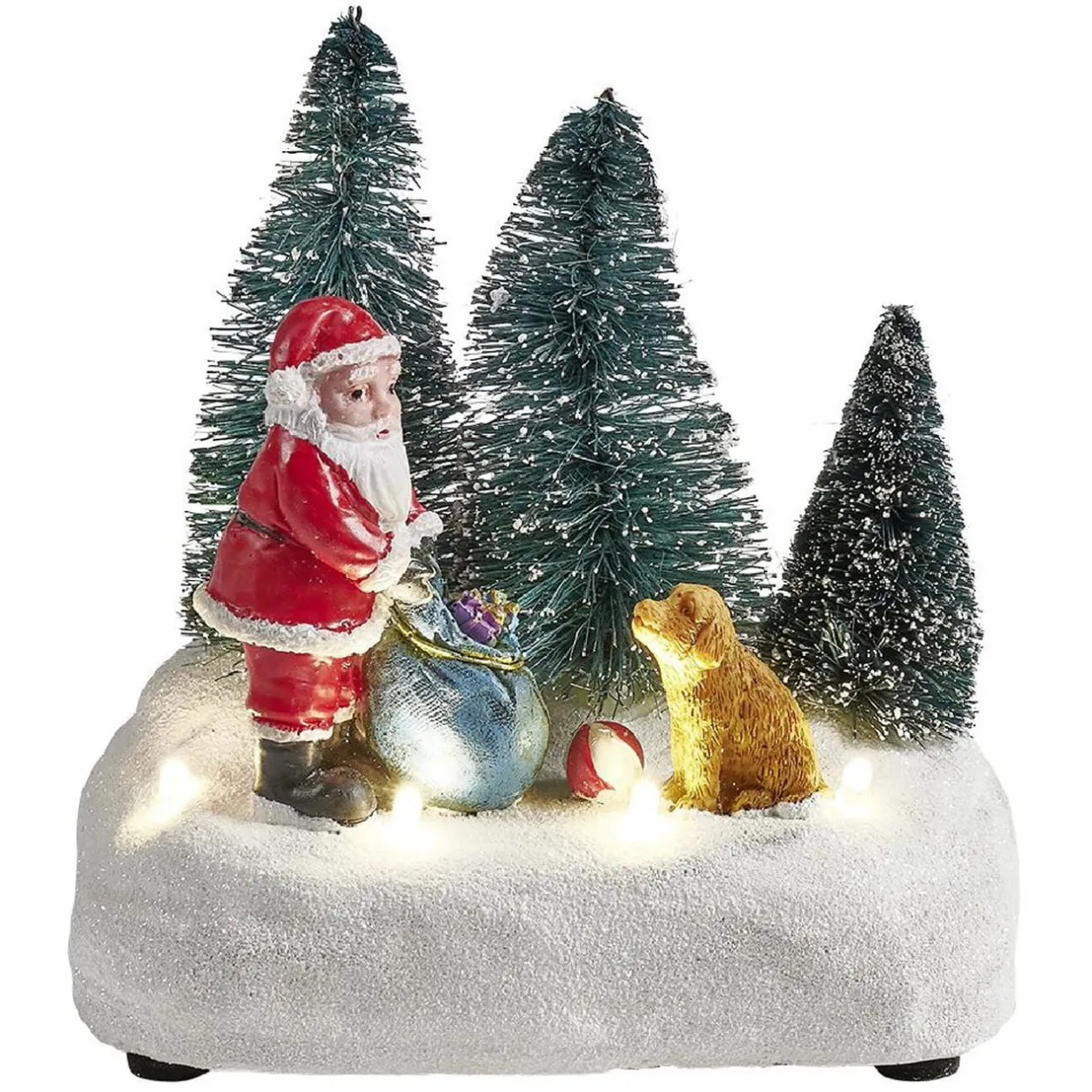 Scénette lumineuse Père-Noël avec cadeaux Village de Noël < Gifi Discount