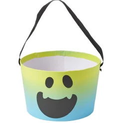 Seau à bonbons Halloween fantôme bleu et vert Ø19xH12cm < Gifi Best