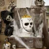 Seau à bonbons Halloween tête de mort blanc et noir < Gifi