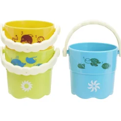 Seau de plage Funky motif animaux de la mer x3 - Ø7xH7cm < Gifi