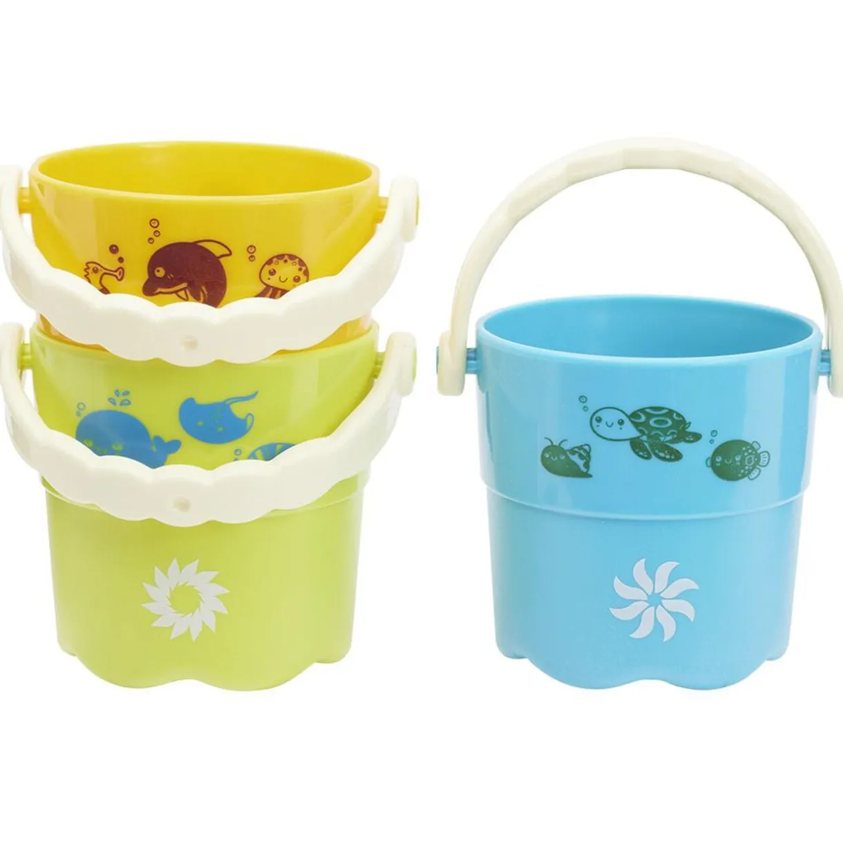 Seau de plage Funky motif animaux de la mer x3 - Ø7xH7cm < Gifi